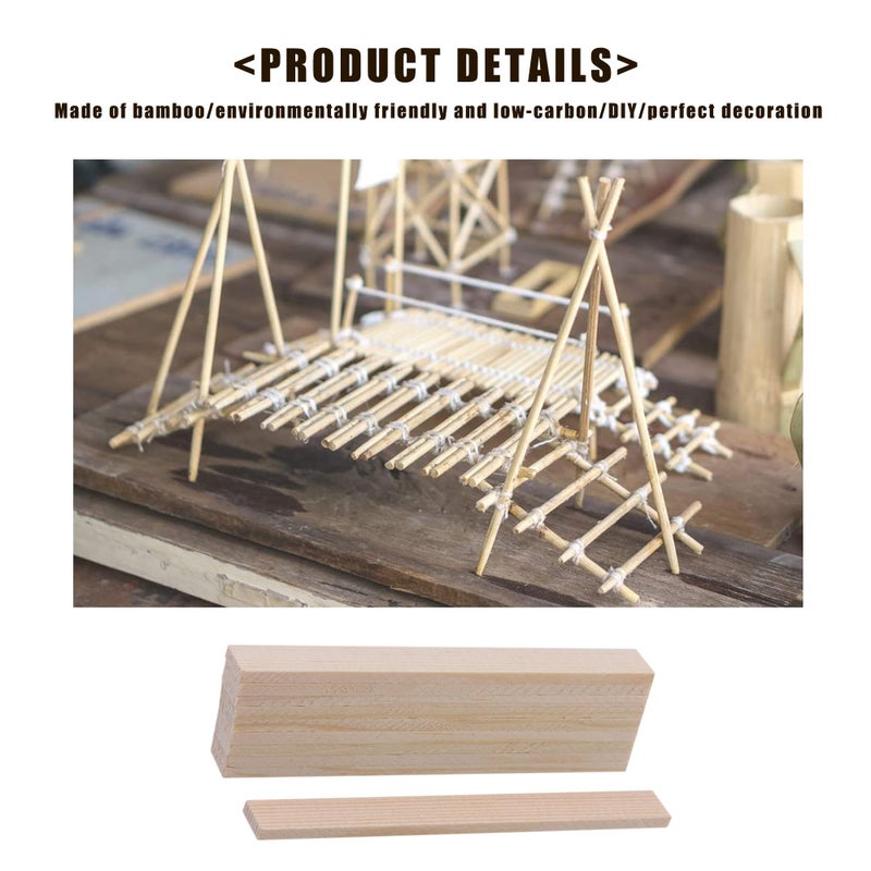Bstinay 10 Pieces Bamboo Wood Strips 100mm/3.93" Wooden Craft Sticks for DIY Crafts - Image 2